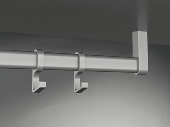 Supporto, alluminio, per tubo per armadio OVA 30 x 14 mm