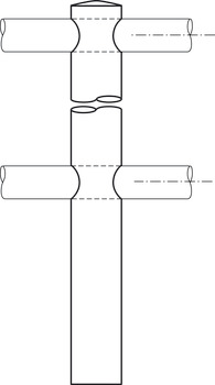 Supporto per schienale, sistema di ringhiere per ripiani, per 1 asta 10 mm, sostegno terminale