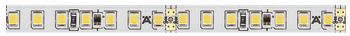 strip LED corrente costante, Häfele Loox5 LED 3052 24 V 8 mm a 2 poli (monocromatico), 140 LED/m, 19,2 W/m, IP20