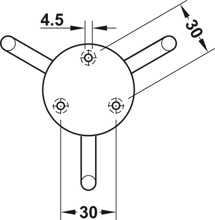 Gancio a soffitto, in acciaio inox, con 3 ganci, montaggio a